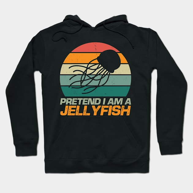 Retro Pretend I'm A Jellyfish Ocean Lover Vintage Hoodie by JB.Collection